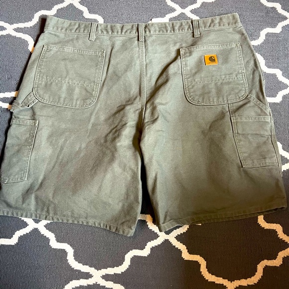 Carhartt Olive Canvas Work Shorts Original Fit Carpenter size 44 LIKE NEW! - Picture 2 of 6